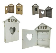 Cassetta portachiavi da parete in legno 6 posti shabby Casa cuore porta chiavi