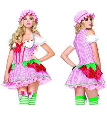 83788 Sexy Costume Divisa Sexy Charlotte Vestito da Fragola con Cuffietta