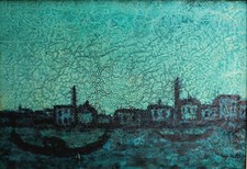 QUADRO DIPINTO Aldo Zaninotto ASTRATTO MATERICO NEOREALISTA 1961 VENEZIA 64x49