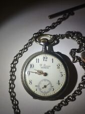 OROLOGIO TASCHINO D'EPOCA - Argento-Funzionante Con Catena- leggere descrizione 