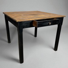 Antico Tavolo da Cucina con cassetto rustico in legno d' epoca 800 italiano 