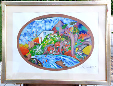 Quadro serigrafia a colori firmata a mano Luca Alinari in cornice