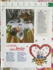 Schema punto croce Ricamo La tavole delle feste Natale candele albero di Natale