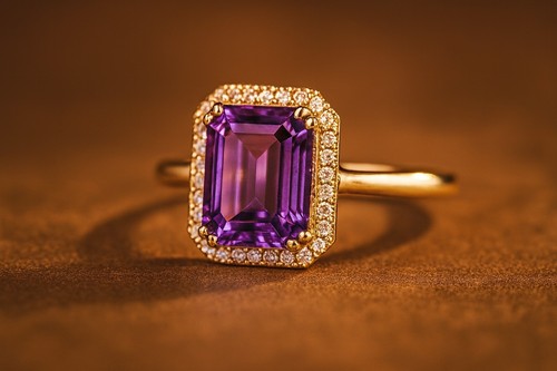Anello ametista con zirconi - con,