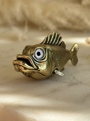 Miniature brass fish figurine - miniature,