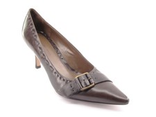 New BANDOLINO Women Brn Leather Heel Pointed Toe Classic Dress Buckle Pump Shoe 