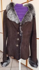 Vero montone shearling giacca donna color cioccolato OTTIMO AFFARE