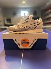 Reebok POMPA classica in pelle bianca da uomo taglia 10,5