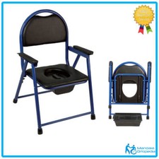 SEDIA WC IMBOTTITA PIEGHEVOLE E RICHIUDIBILE CON VASETTO DISABILI ANZIANI