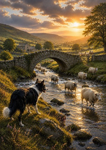 Border collie sheep - border,