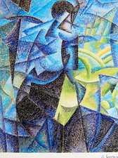 Gino Severini Litografia Biennale di Venezia 1968 COA originale numerata