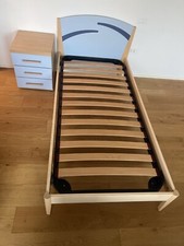 Struttura letto singolo con testiera 90x195 e comodino abbinato 45x47x55