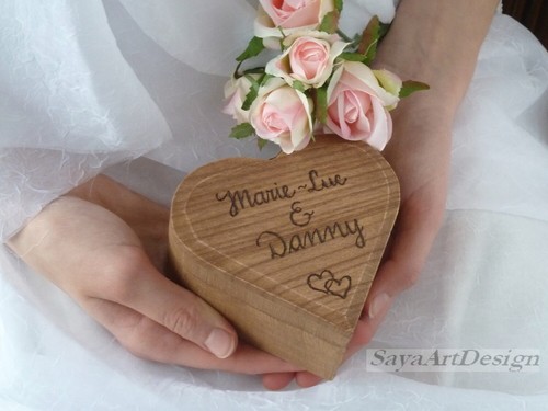 Scatola portafedi cuore legno - scatola,