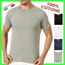 Maglia intima da uomo 100% COTONE maglietta girocollo t-shirt mezza manica corta