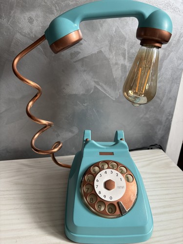 Telefono lampada azzurro e - telefono,