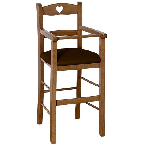 Seggiolone legno color noce - seggiolone,