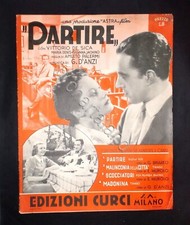 Musica Spartiti - Partire - G. D'Anzi - Canzone slow - Piano e canto - 1938 c.a 