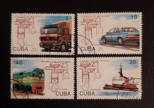 Francobolli Cuba Motore Diesel Camion Auto Rimorchiatore Motrice 1993