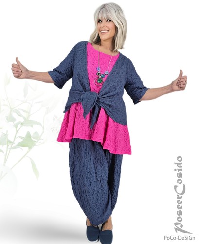 Lagenlook bolero cloque giacca - lagenlook,