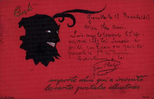Démon noir carte postale - démon, —