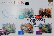 Australia 2002 Desert Birds Gold sovrastampa autoadesivo usato molto bene 12838
