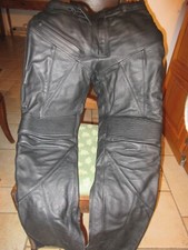 Pantaloni in pelle Uomo da moto Alpinestars Neri tg. 50 con inserti elastici.