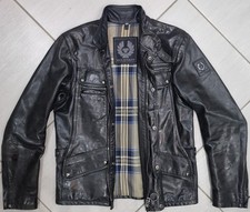 Belstaff Maple Perforated Leather Jacket - Antique Black size S (Italian Size)