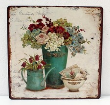 Targa in latta shabby vasi da