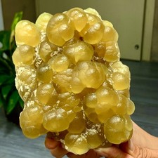 Campione cristallo minerale fluorite sferico giallo trasparente naturale 2,31 libbre Cina