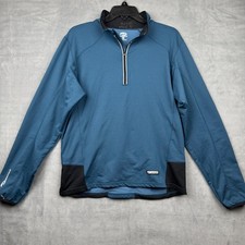 Brooks Uomo Vapor Dry Quarter Zip Pullover Giacca Sportiva Blu Taglia L