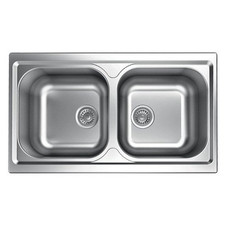 Apell Lavello 2 vasche (86x50cm) ATMOSFERA Inox Prelucidato TM862IPC