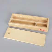 Astuccio porta penne biro pastelli WAKO - vintage - in legno - Made in Japan