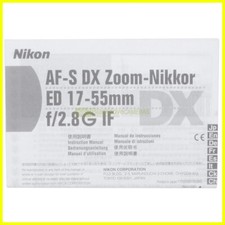Manuale per Nikon AF-S Zoom Nikkor 17/55mm f2,8 G IF DX Italiano, E G F S J ecc.