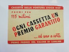  LIQUORI STOCK CASSETTE DELLA FORTUNA PRIMO PREMIO 1949