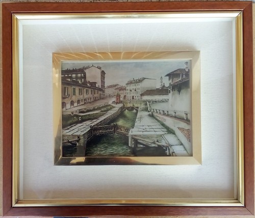 Quadro chiusa naviglio milano - chiusa,