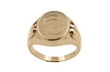 Anello con Sigillo da Uomo Iniziali - H Ö - 8 Carati Oro Giallo 333 8,5 G Misura