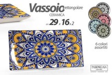 Vassoio Antipastiera da Portata in Ceramica Rettangolare 29 x 16 cm 6 Colori