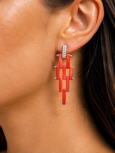Orecchini corallo rosso - orecchini,