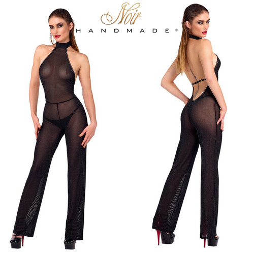Noir cold shoulder jumpsuit - noir, cold-shoulder