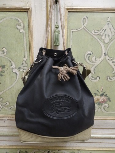 Lacoste secchiello nero corda - lacoste, nero/corda