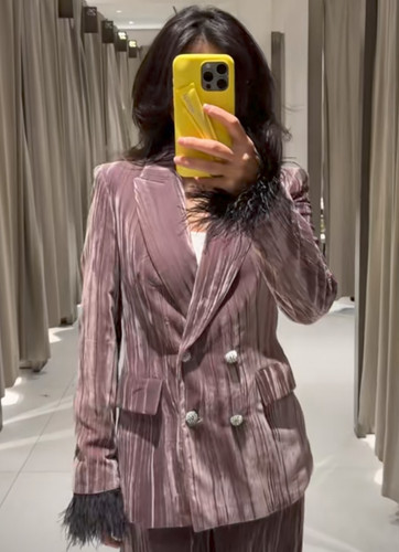 Blazer doppiopetto velluto - blazer,