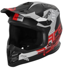 CASCO BAMBINO HELMET MOTO CROSS ACERBIS PROFILE JUNIOR NERO ROSSO TG YL 51/52