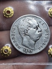 2 Lire Umberto I 1898 Rara come foto 