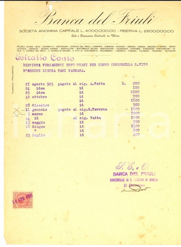 1926 banca del fruli - 1926,