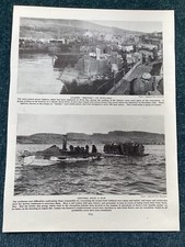 Evacuating Troops from Gallipoli,& (BEETLES) at Sulva Bay, in WW1, Vintage Print