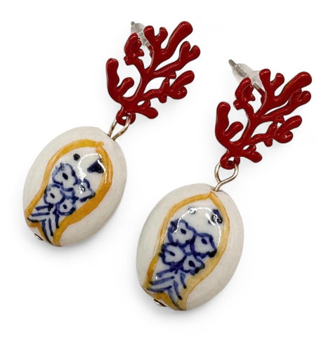 Orecchini corallo rosso - , e