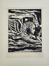 ARMANDO BALDINELLI (1908 - 2002) Xilografia FIGURE NUDI A RIPOSO Opera anni '30