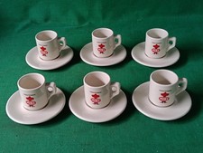 SET 6 TAZZINE DA BAR + PIATTINI TRENTENNIO CAFFÈ MIKE PORCELLANA VINTAGE. DC45