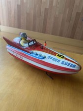 Yonezawa Motoscafo Giocattolo di Latta Vintage Showa Retrò