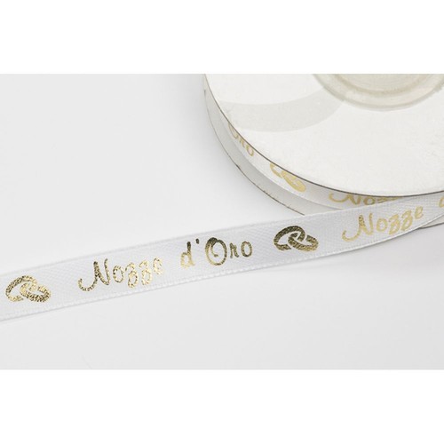 Nastro raso nozze oro mm - nastro, 10